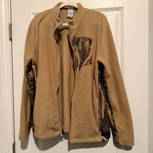 Men's Tan and Camouflage Fleece Jacket